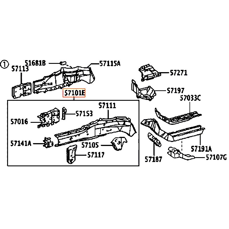 Xương đầu sắt xi Corolla - hãng TOYOTA | 5710102908