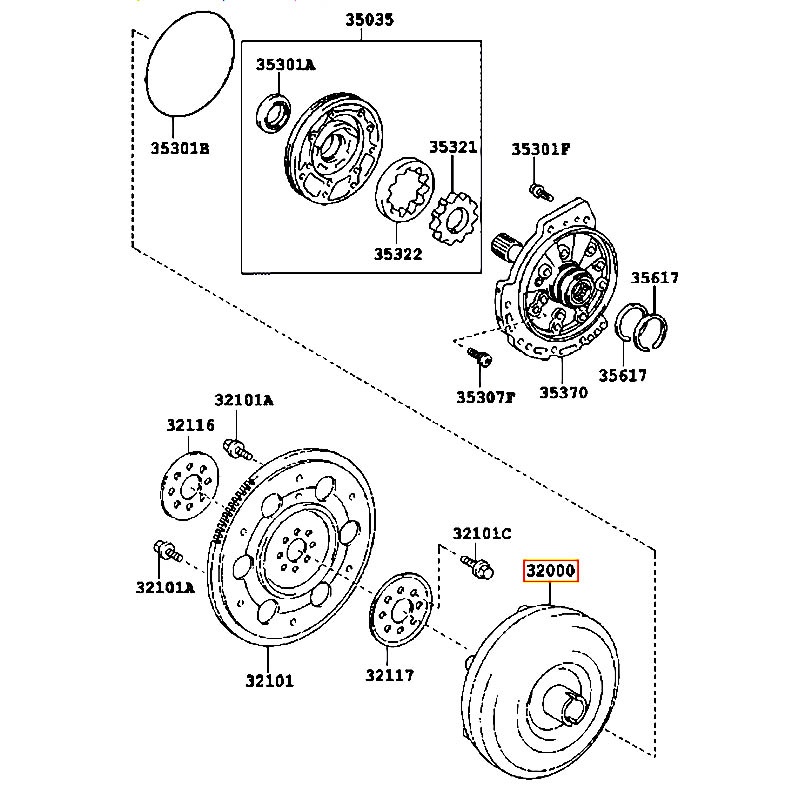 Quả bí hộp số Altis - hãng TOYOTA | 3200020341