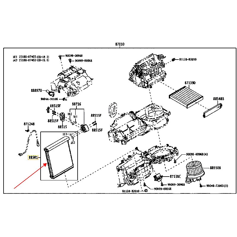 Quạt dàn lạnh trước Raize - hãng TOYOTA | 88501BZ410