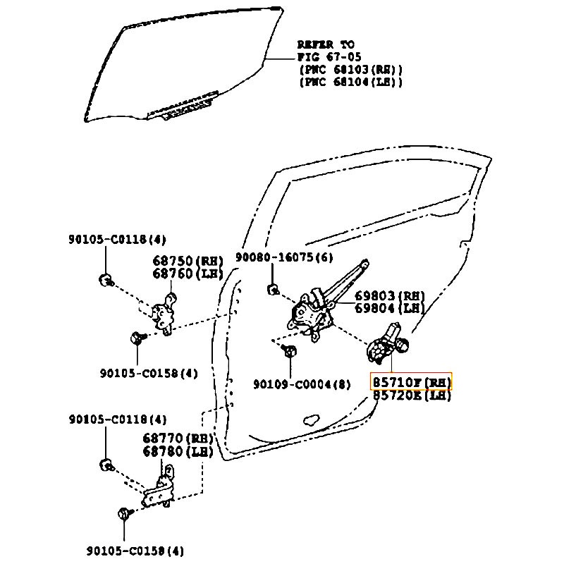 Mô tơ nâng kính Yaris - hãng TOYOTA | 8572006210