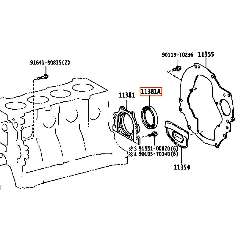 Phốt đuôi cốt máy Innova - hãng TOYOTA | 90311T0026