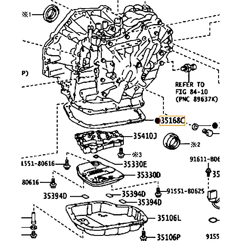 Ron đáy các te hộp số Altis - hãng TOYOTA | 3516812091