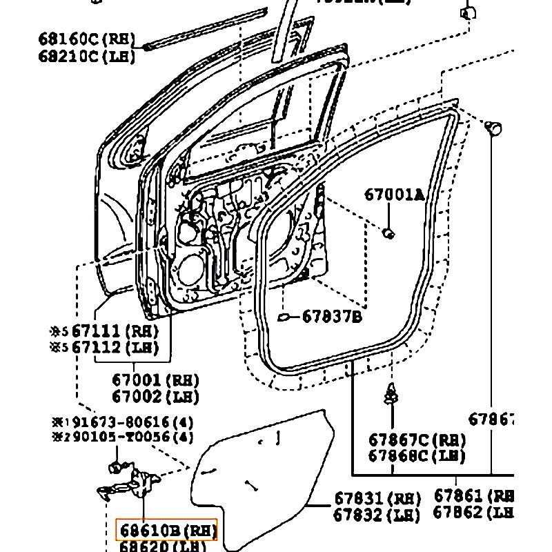 Hạn chế cửa trước RH Fortuner - hãng TOYOTA | 686100K040