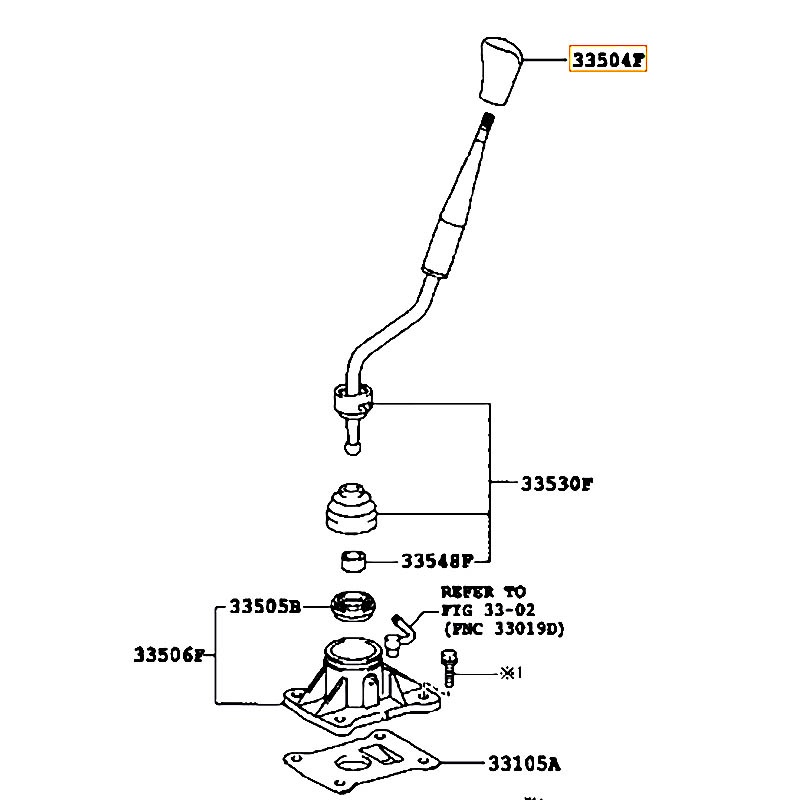 Tay nắm cần số Corolla - hãng TOYOTA | 335040D050E1