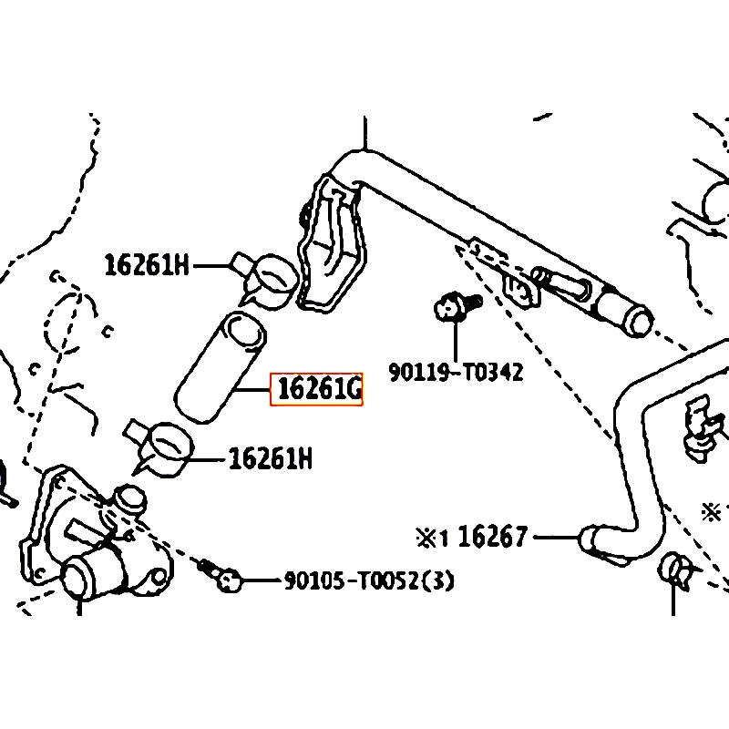 Ống hơi thừa Yaris - hãng TOYOTA | 162610Y100