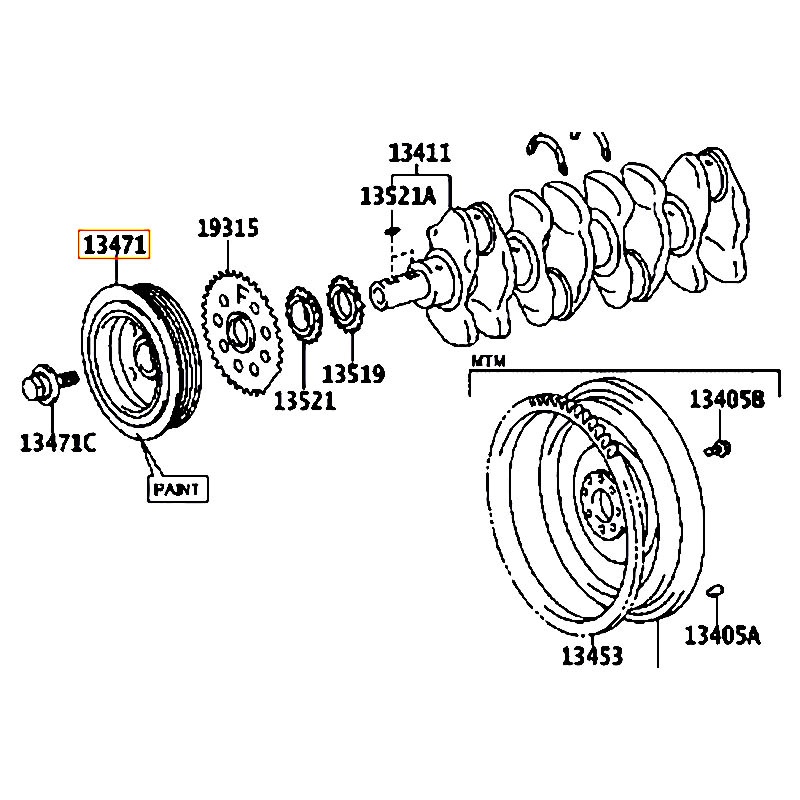 Puly trục cơ Corolla - hãng TOYOTA | 1347037020