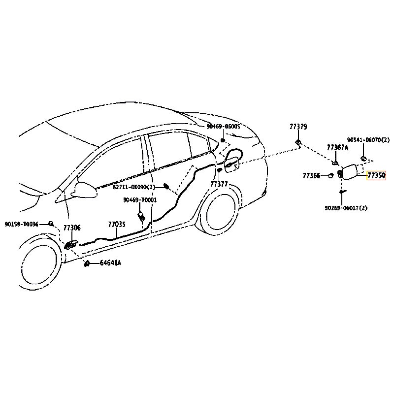 Nắp bình xăng ngoài Vios - hãng TOYOTA | 773500D240