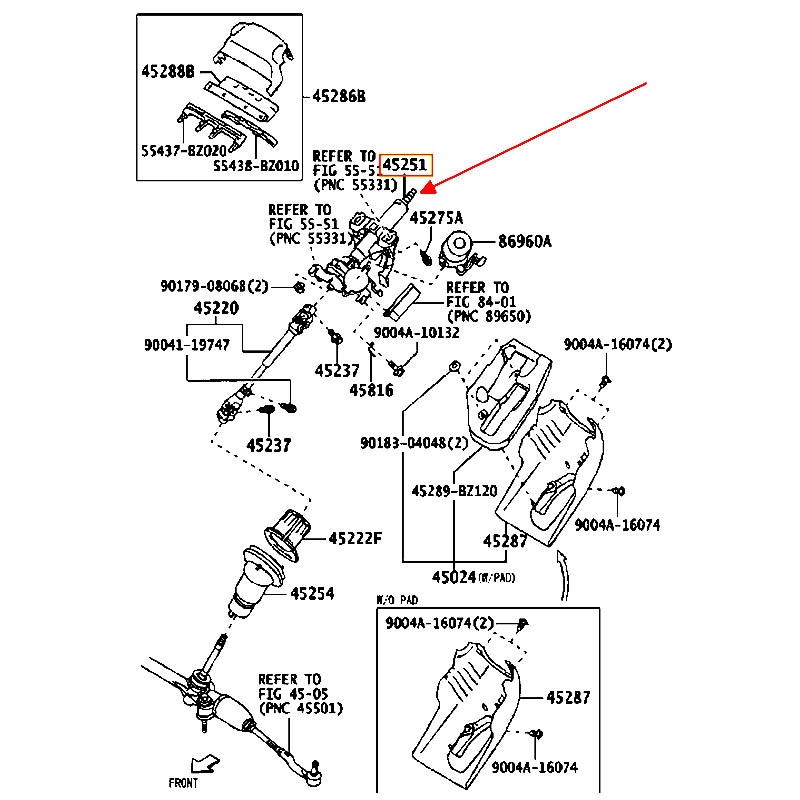 Trục lái điện Veloz - hãng TOYOTA | 45251B9290