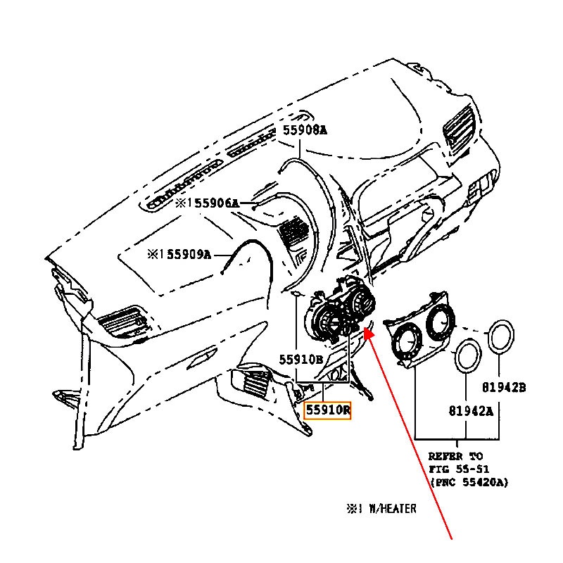 Hộp cầu chì điều hòa Avanza - hãng TOYOTA | 55910BZ362C1