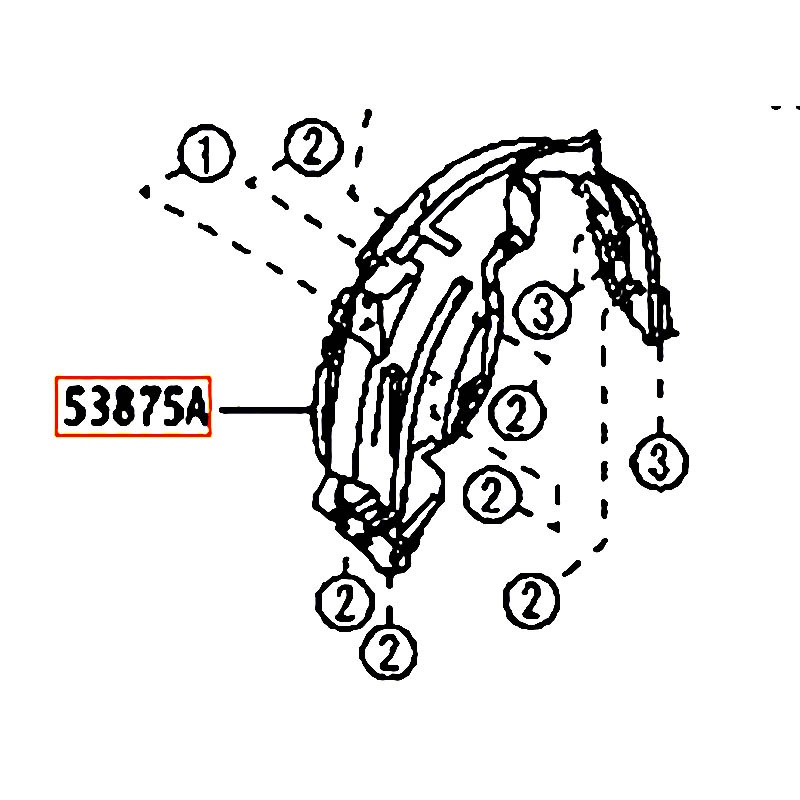 Lòng dè trước RH Wigo - hãng TOYOTA | 53875BZ220