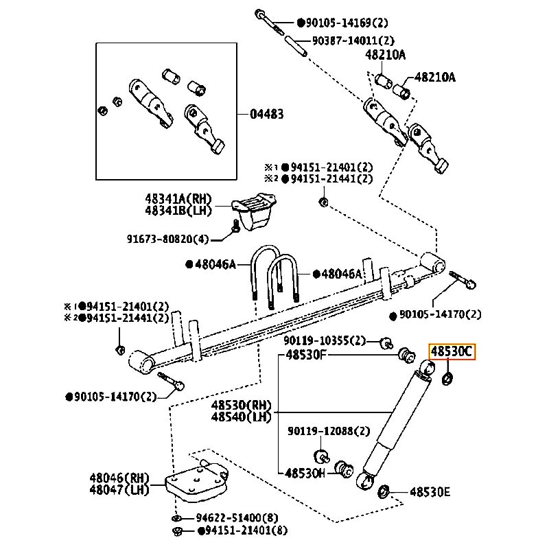 Cao su đệm nhún trước Corona - hãng TOYOTA | 9094803004