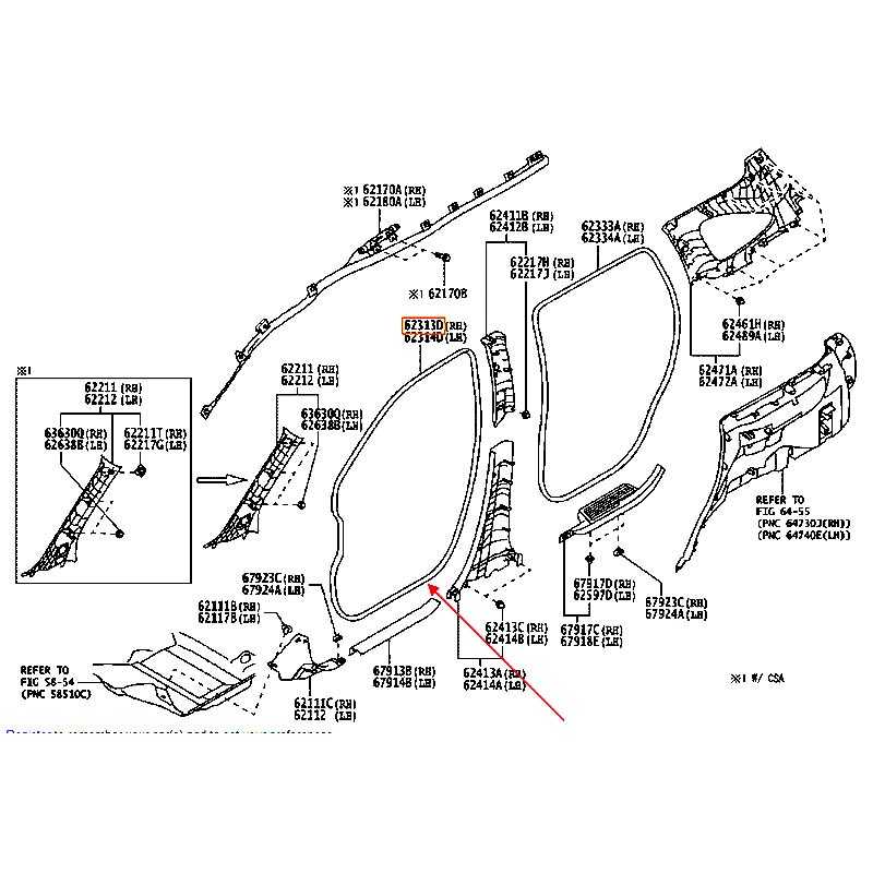 Ron thân xe trước Veloz 2023 - hãng TOYOTA | 62313BZ290C0