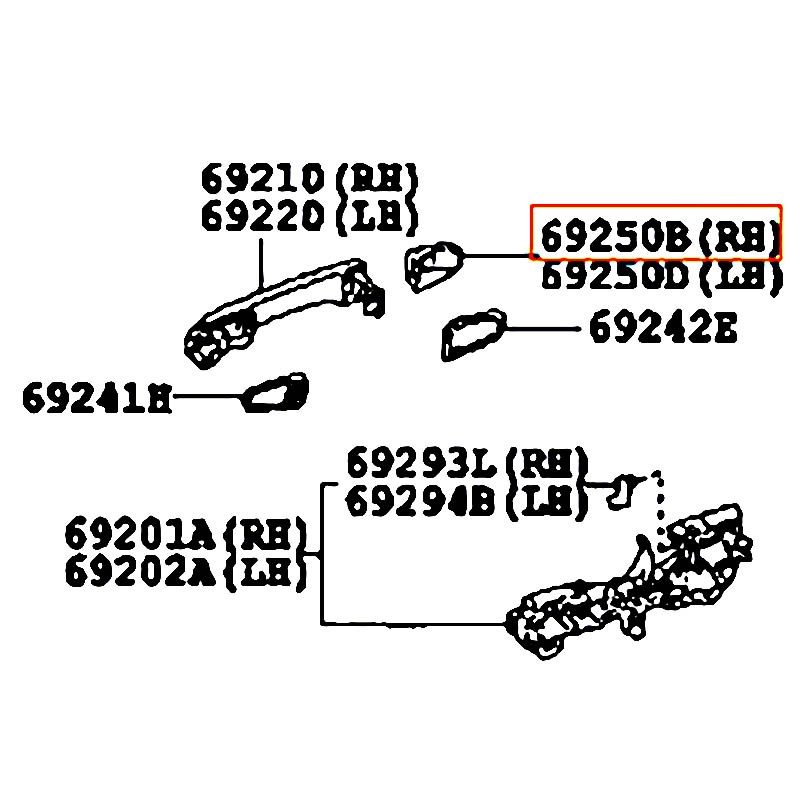 Ốp đuôi tay cửa trước ngoài RH Camry - hãng TOYOTA | 6925033010A1