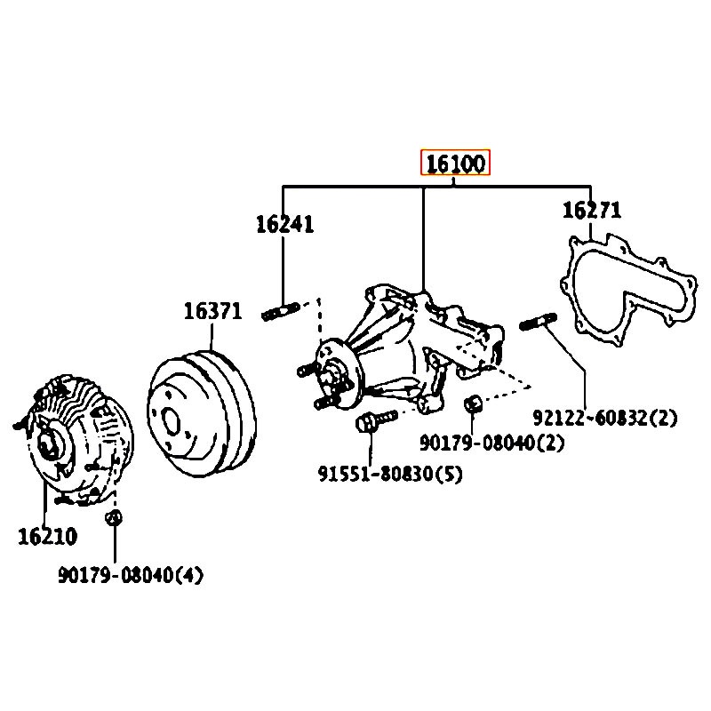 Bơm nước Land cruiser - hãng TOYOTA | 1610019235