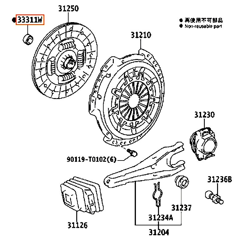 Bạc đạn lá côn Corona - hãng TOYOTA | 9036312002