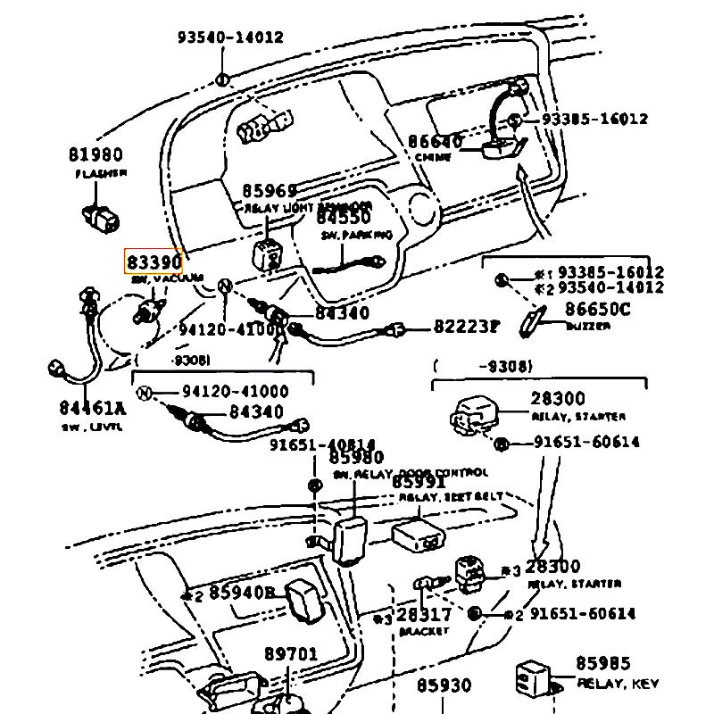 Van chân không Land cruiser - hãng TOYOTA | 8339012340