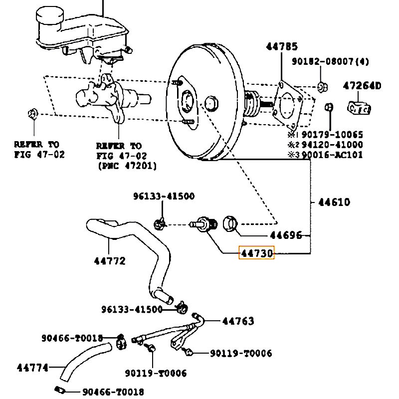 Van chân không Yaris - hãng TOYOTA | 4473028030