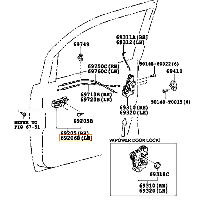 Tay mở cửa trước bên trong LH Innova - hãng TOYOTA | 692060K020B1