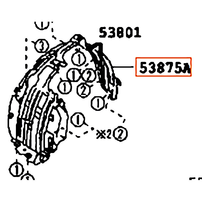 Lòng dè trước RH Avanza - hãng TOYOTA | 53875BZ270