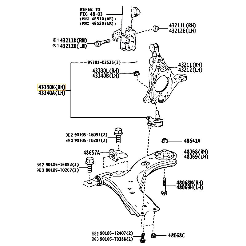 Rô tuyn trụ Corolla Cross - hãng TOYOTA | 4333009A40