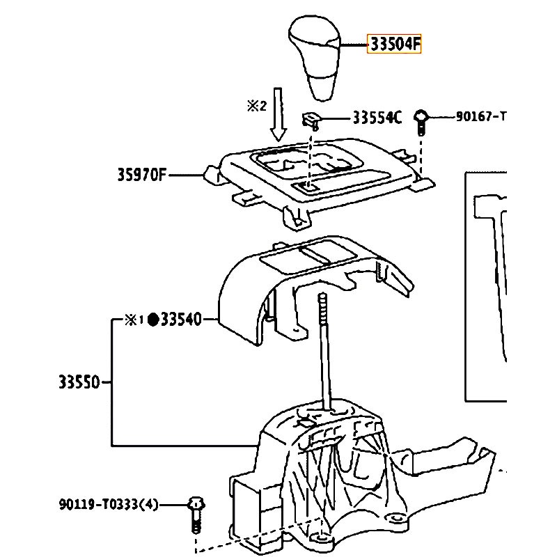 Tay nắm cần số Innova - hãng TOYOTA | 335040K120C0