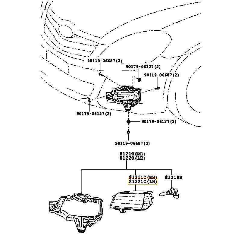 Đèn cản trước LH Innova - hãng TOYOTA | 812210K090