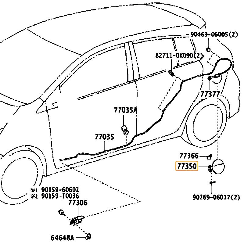 Nắp bình xăng ngoài Yaris - hãng TOYOTA | 773500D190