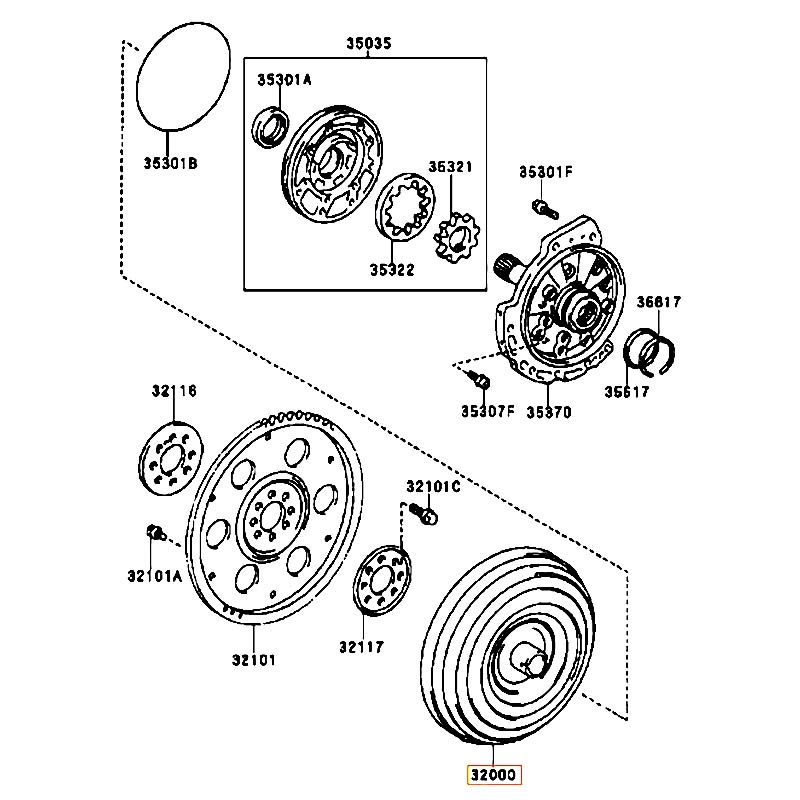 Quả bí hộp số RAV4 - hãng TOYOTA | 3200028150