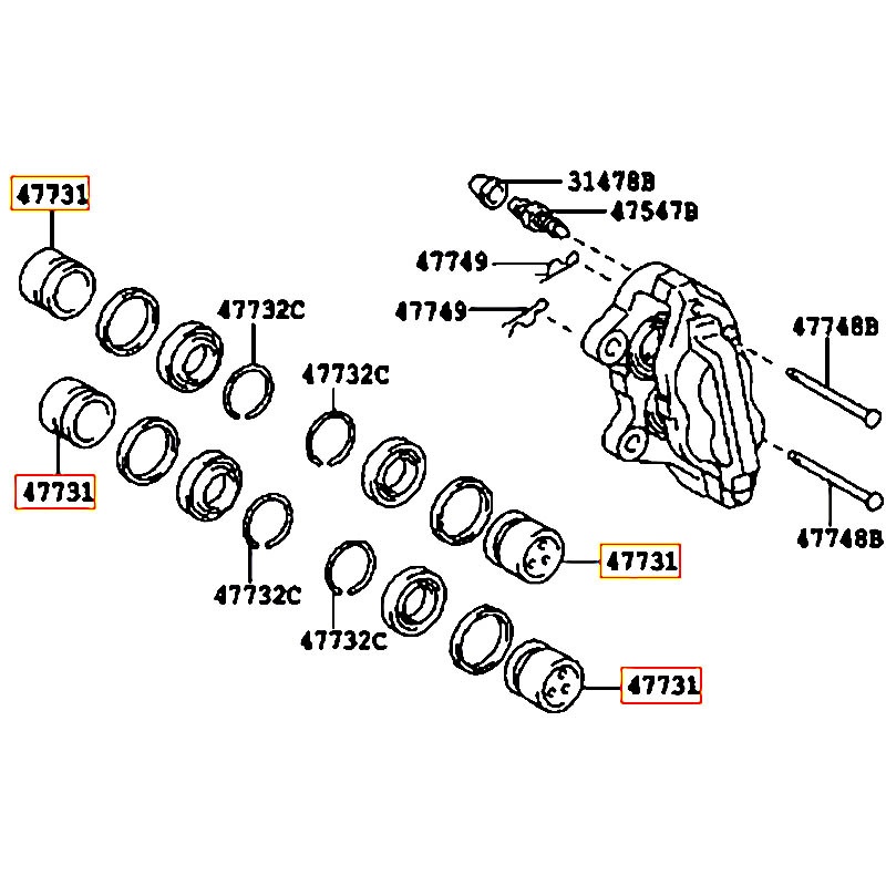 Piston thắng trước Fortuner - hãng TOYOTA | 4773171010