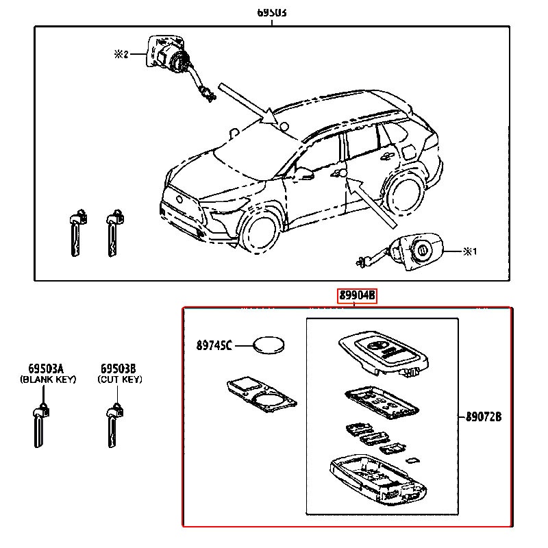 Remote điều khiển Corolla Cross - hãng TOYOTA | 8990H0A040