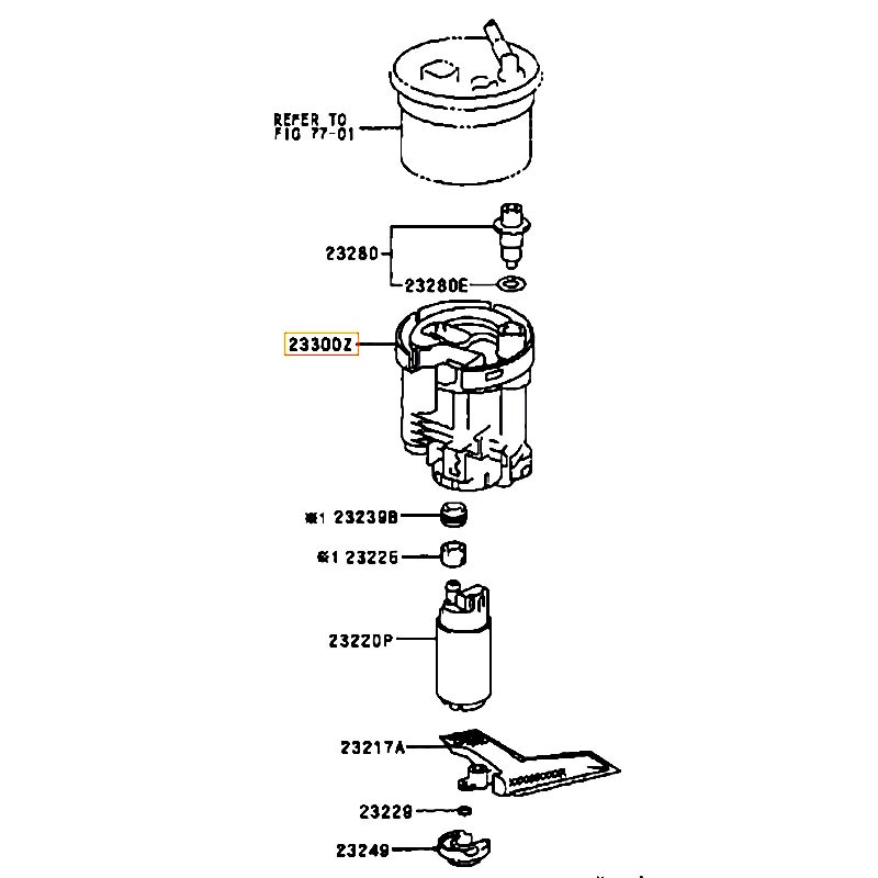 Lọc xăng Corolla - hãng TOYOTA | 233000D030