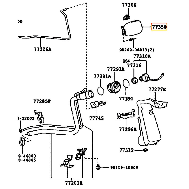 Nắp bình xăng ngoài Vios - hãng TOYOTA | 773500D050