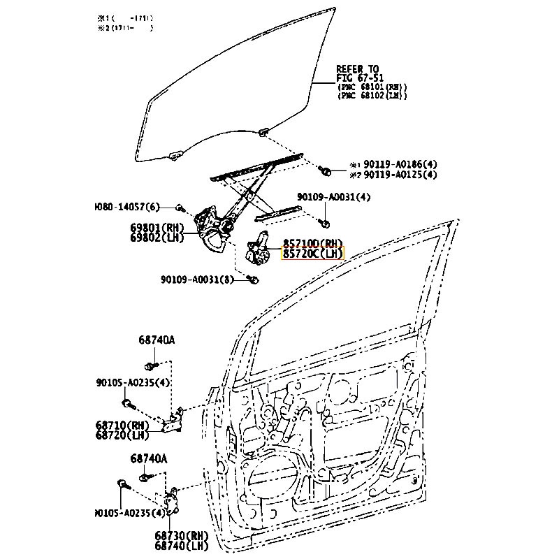 Mô tơ nâng kính Camry - hãng TOYOTA | 8572006281