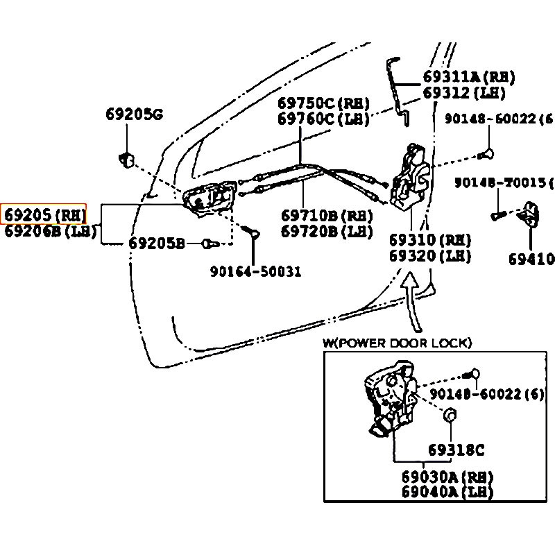 Tay mở cửa trước bên trong RH Vios - hãng TOYOTA | 6920552150E1