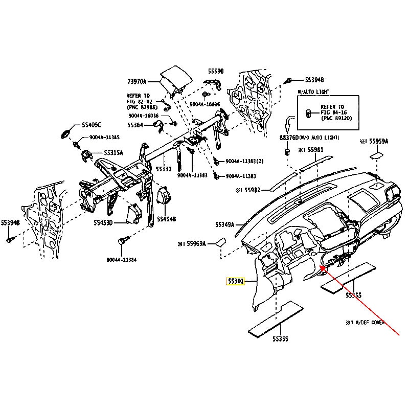 Táp lô Raize 2022 - hãng TOYOTA | 55311BZ860C0