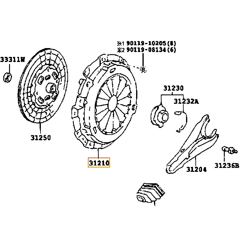 Mâm ép Land cruiser - hãng TOYOTA | 3121036160