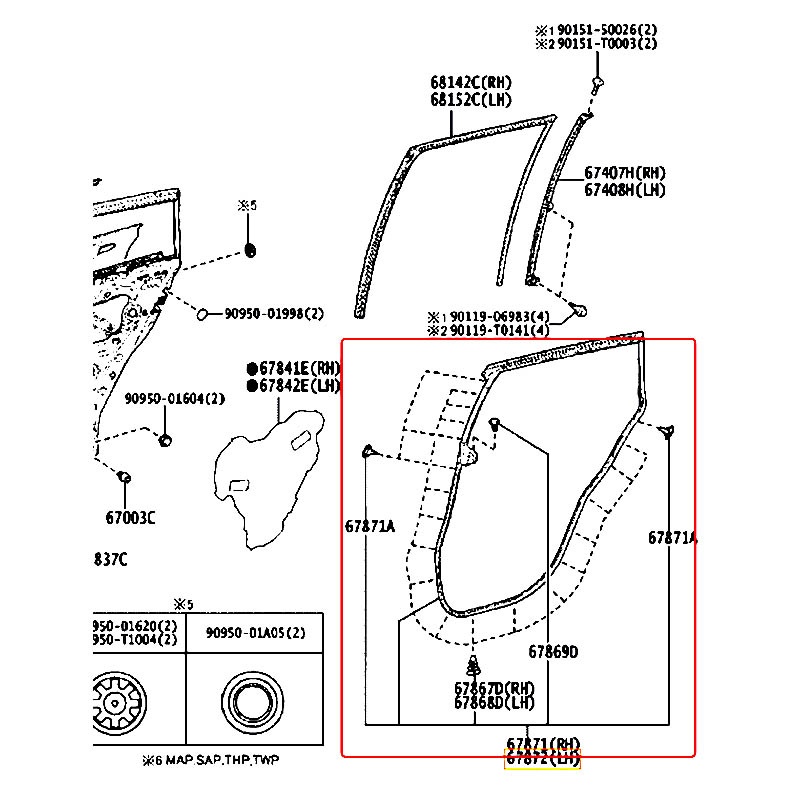 Ron cốp sau Corolla Cross - hãng TOYOTA | 678720A020