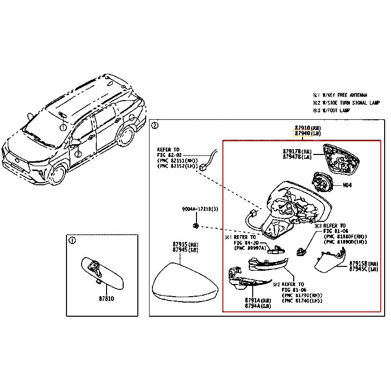 Kính chiếu hậu Avanza 2022 - hãng TOYOTA | 87940BZJ30