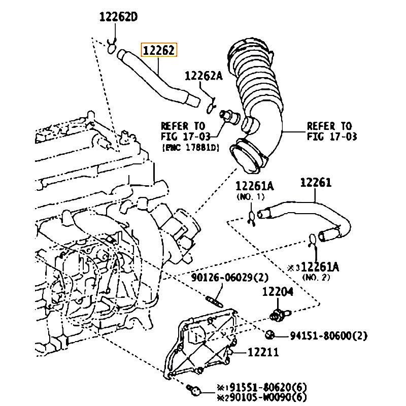 Ống hơi thừa Noah - hãng TOYOTA | 1226237020