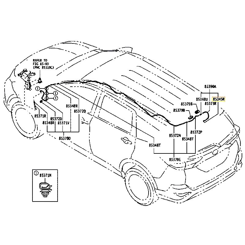 Vòi phun nước rửa kính sau Rush - hãng TOYOTA | 85391BZ120