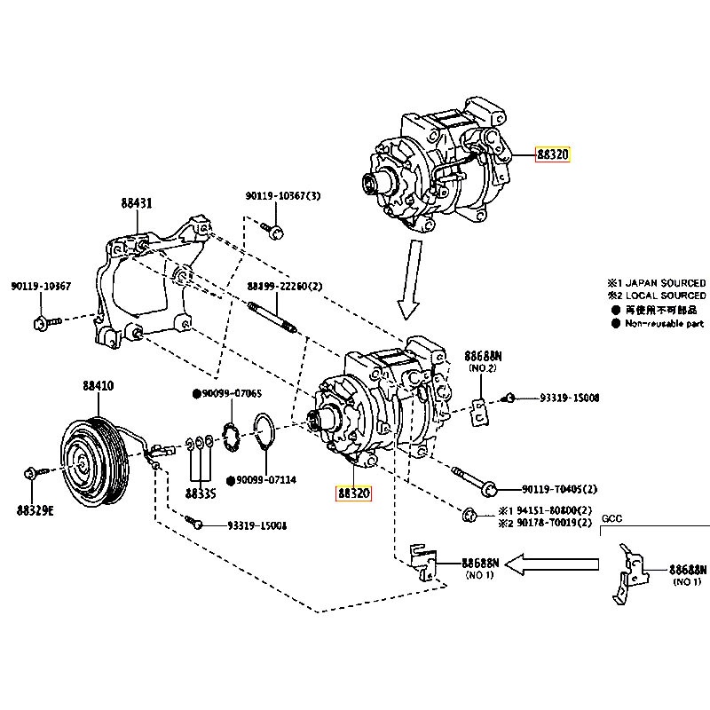 Lốc lạnh Innova - hãng TOYOTA | 883200K540