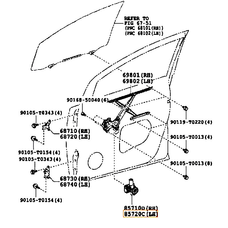 Mô tơ nâng kính Innova - hãng TOYOTA | 857200K070