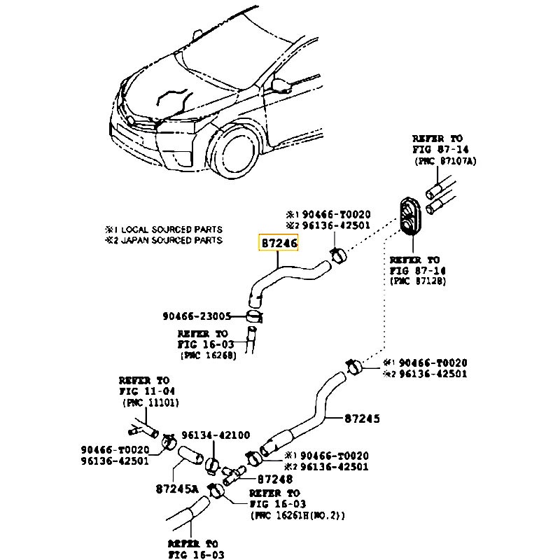 Ống nước Altis - hãng TOYOTA | 8724502F80