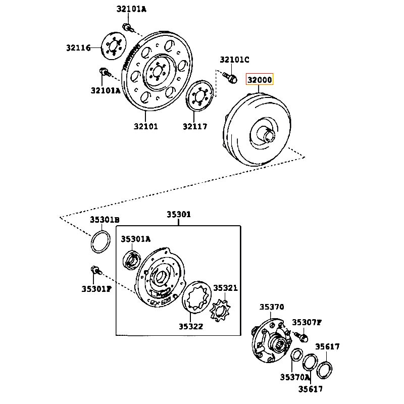 Quả bí hộp số Altis - hãng TOYOTA | 3200052120