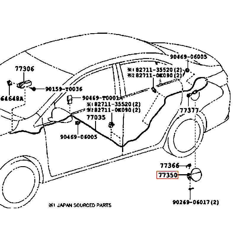 Nắp bình xăng Vios - hãng TOYOTA | 773500D110