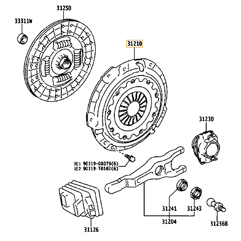 Mâm ép Hilux - hãng TOYOTA | 312100K281