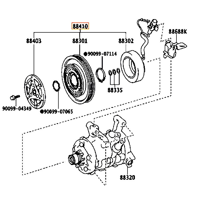 Puly lốc lạnh Vios - hãng TOYOTA | 884100D280