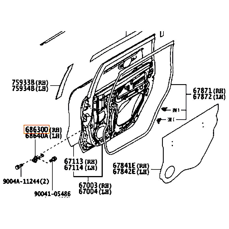 Hạn chế cửa sau RH Avanza - hãng TOYOTA | 68630BZ120