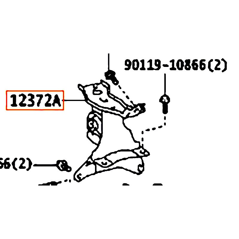 Cao su chân hộp số Vios - hãng TOYOTA | 123720Y350