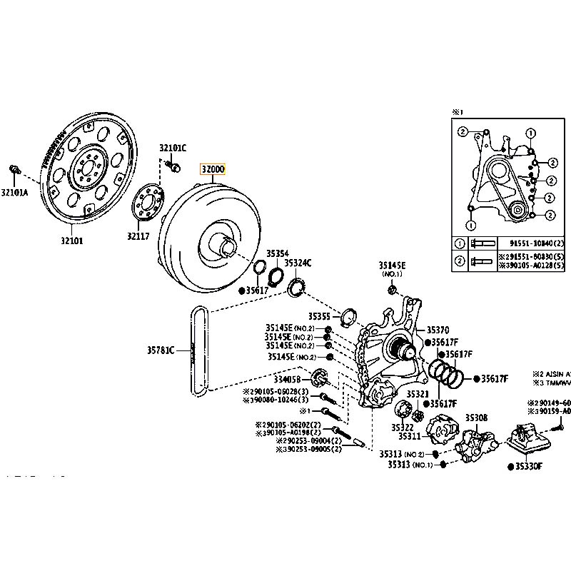 Quả bí hộp số Avalon - hãng TOYOTA | 3200048060